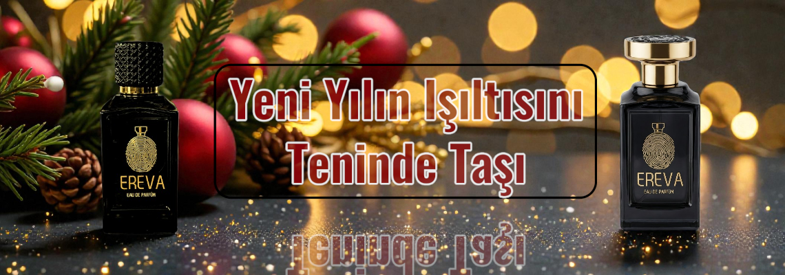 Yılbaşı temalı EREVA parfüm kampanya bannerı